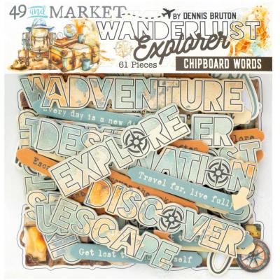 49 And Market Wanderlust Explorer - Chipboard Words
